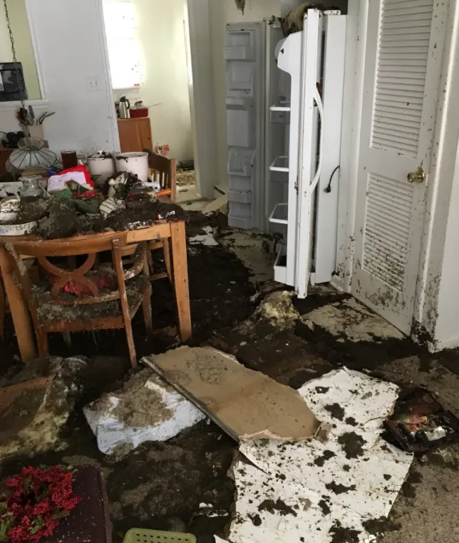 Storm and heavy rain water damage in an Antioch, IL home
